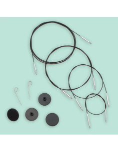 Câble pivotant Swivel Thin & Flex pour aiguilles KnitPro - Noir 2