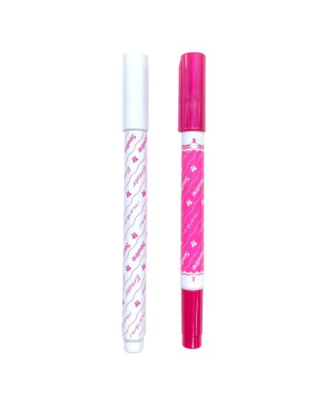 Assortiment stylo double pointe et gomme pour tissu