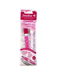 Assortiment stylo double pointe et gomme pour tissu 2