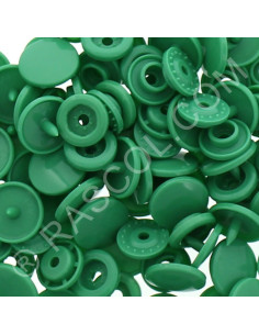 Sachet de 25 pressions résine KAM ronds - Vert émeraude