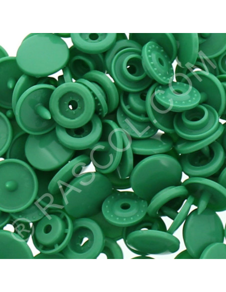Sachet de 25 pressions résine KAM ronds - Vert émeraude