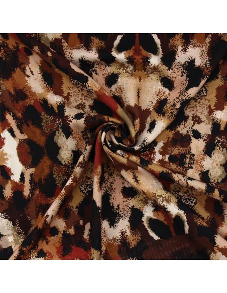 Tissu viscose fantaisie - Gépi marron et beige