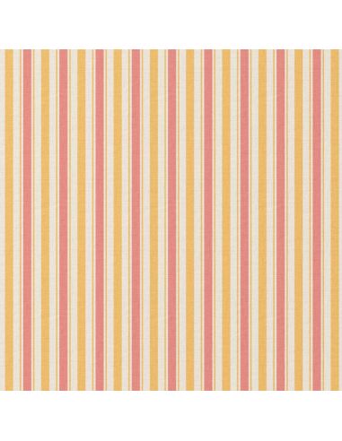 Tissu popeline de coton - Lydia jaune et rose