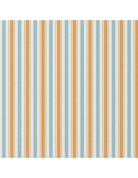 Tissu popeline de coton - Lydia bleu et orange