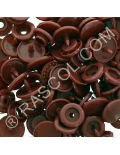 Sachet de 25 pressions résine KAM ronds - Cuivre rouge foncé