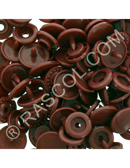 Sachet de 25 pressions résine KAM ronds - Cuivre rouge foncé