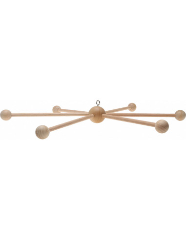 Mobile en bois pour bébé - 6 branches