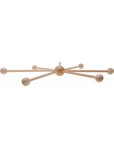 Mobile en bois pour bébé - 6 branches