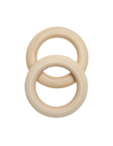 Anneaux en bois pour hochets et mobiles 55 mm