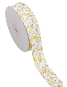 Biais fleuri - Jaune