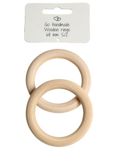 Anneaux en bois pour hochets et mobiles 68 mm