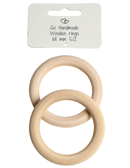 Anneaux en bois pour hochets et mobiles 68 mm