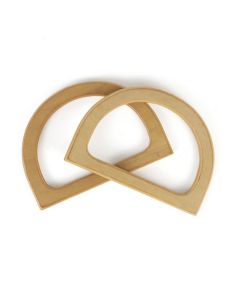 Anses en bois demi cercle pour sac à main - Naturel