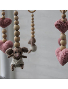 Perles en bois pour hochets, attache tétine bébé