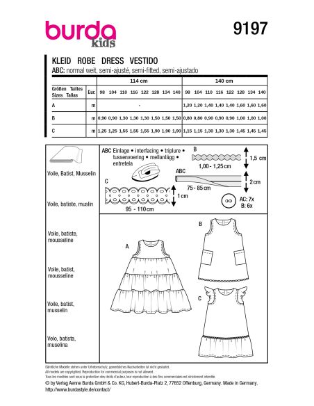 Patron de robe - Burda 9197