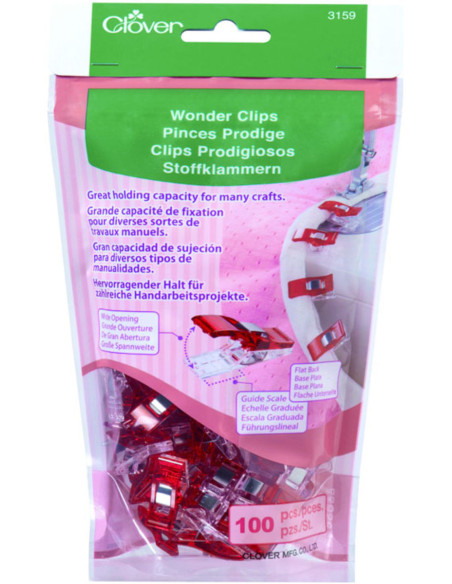 Sachet de 100 pinces Prodige Clover - Rouge
