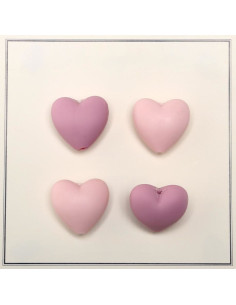 Perles en silicone coeurs pour hochets, attache tétine bébé