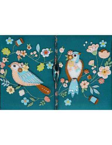 Boite à couture double couvercle - Oiseaux