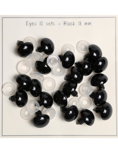 Yeux de sécurité noirs 18 mm - 10 paires