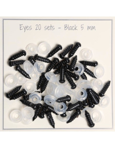 Yeux de sécurité noirs 5-8 mm - 25 paires