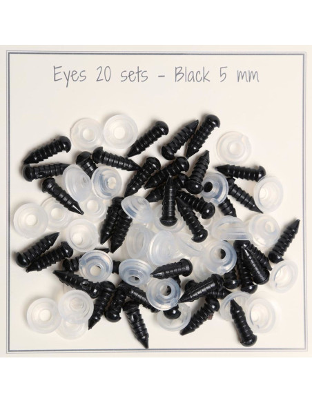 Yeux de sécurité noirs 5-8 mm - 25 paires