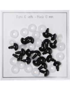 Yeux de sécurité noirs 10 mm - 10 paires