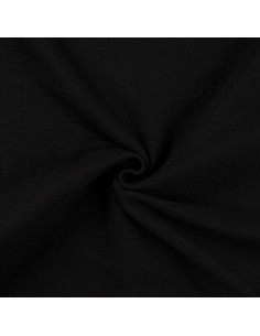 Tissu double gaze de coton - Noir