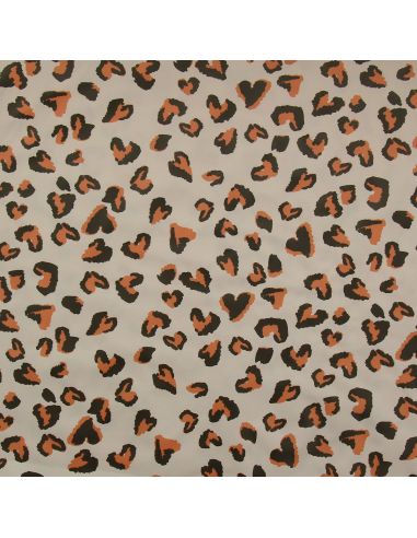 Tissu imperméable pour ciré - Saian orange et galet