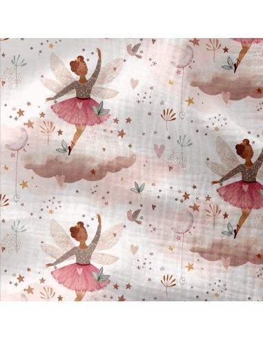 Tissu double gaze imprimé - Ludmila