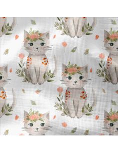Tissu double gaze imprimé - Minoshka