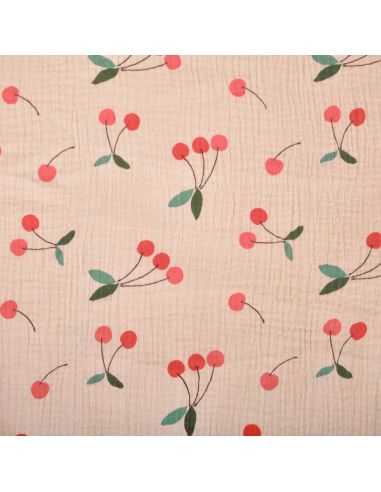 Tissu double gaze imprimé - Clafoutis