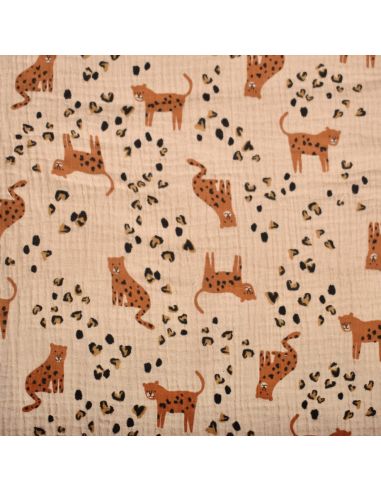 Tissu double gaze imprimé - Léolove