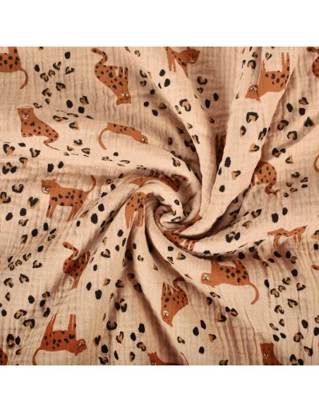 Tissu double gaze imprimé - Léolove