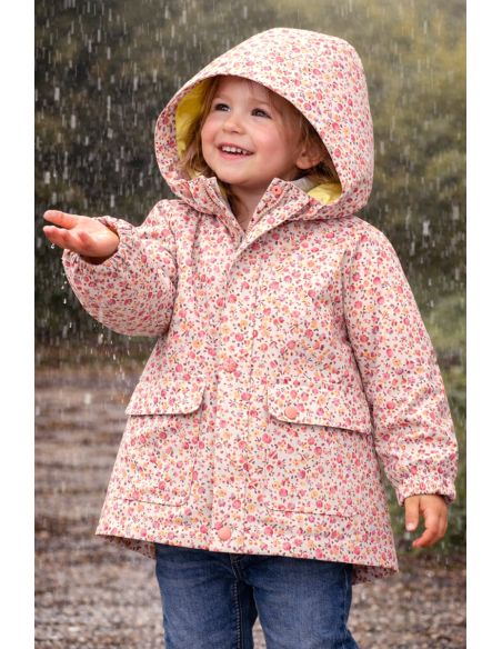 Tissu imperméable pour ciré - Caseille rose et orange