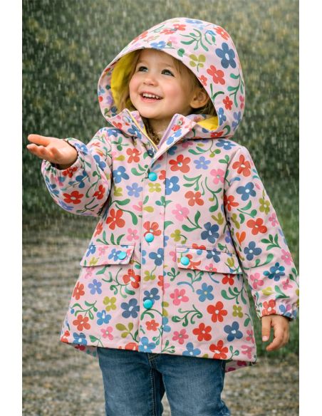 Tissu imperméable pour ciré - Pamela bleu et rouge