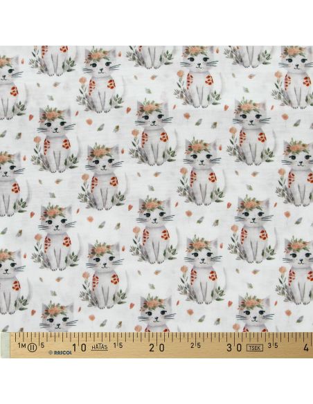 Tissu double gaze imprimé - Minoshka