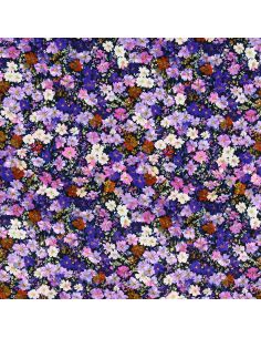 Tissu viscose fantaisie - Zata violet et orange 2