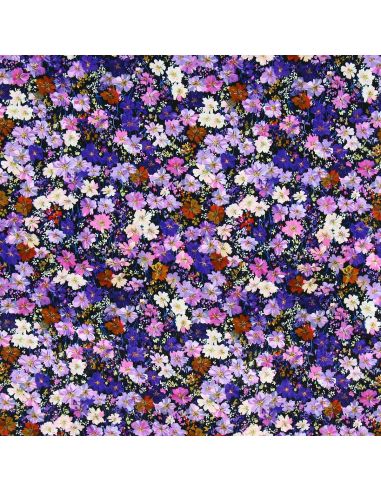 Tissu viscose fantaisie - Zata violet et orange