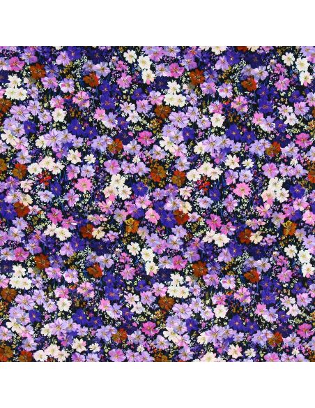 Tissu viscose fantaisie - Zata violet et orange