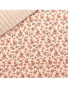 Tissu coton matelassé double face June - Peau et toffee