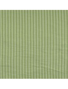 Tissu double gaze gaufrée rayures - Vert clair et amande 2