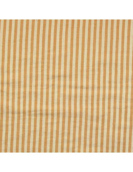 Tissu double gaze gaufrée rayures - Lemon et mangue