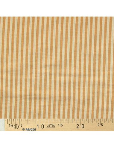Tissu double gaze gaufrée rayures - Lemon et mangue