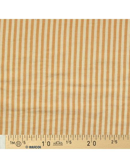Tissu double gaze gaufrée rayures - Lemon et mangue