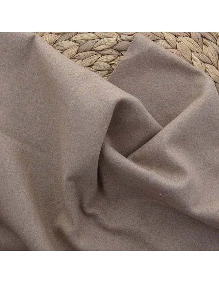 Tissu drap de laine pour manteau - Beige