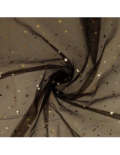 Tulle nuit étoilé - Noir