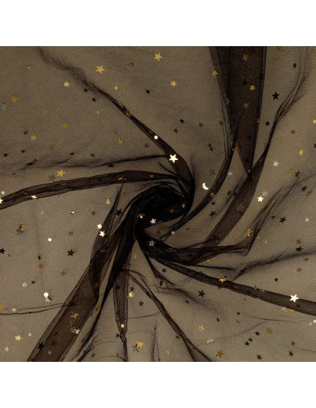 Tulle nuit étoilé - Noir