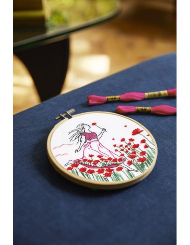 Kit broderie - Coquelicots romantiques