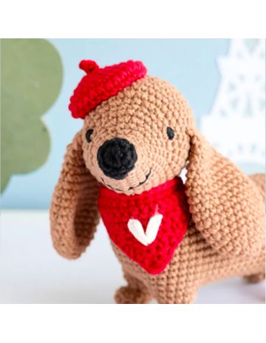 Coffret crochetez adoptez exposez - Marcel le teckel