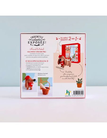 Coffret crochetez adoptez exposez - Marcel le teckel